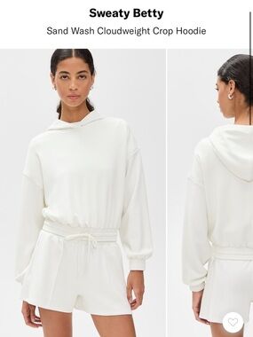 Sweaty Betty Off-White Cloudweight Crop Hoodie